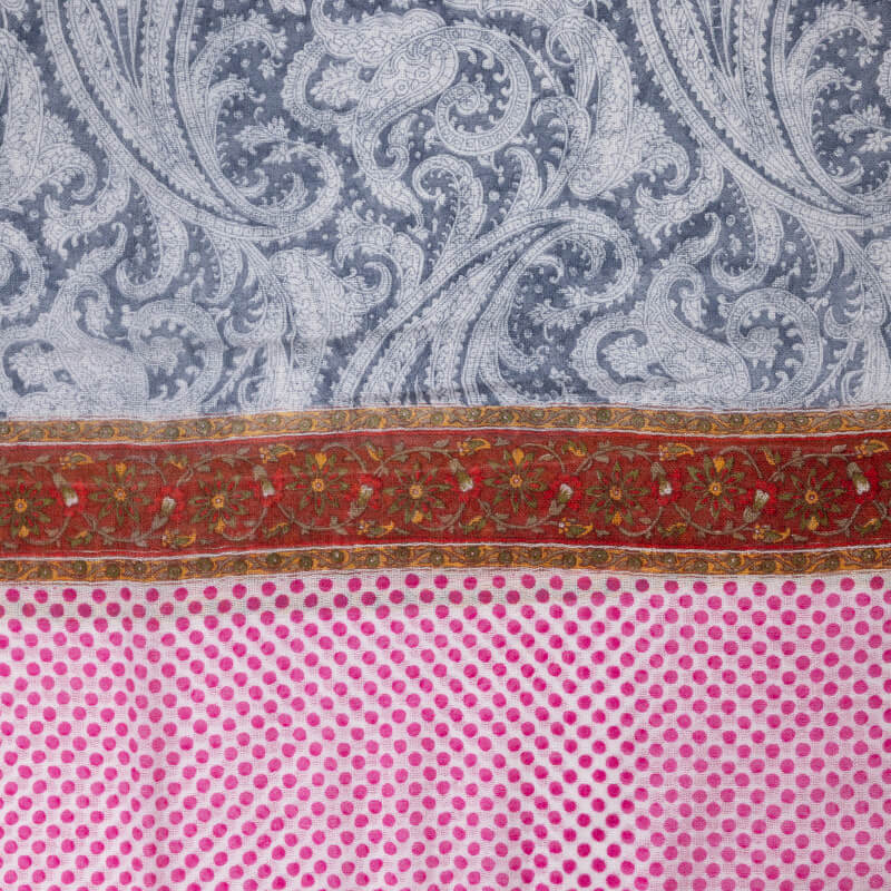 Étole laine & soie - Motif cachemire...