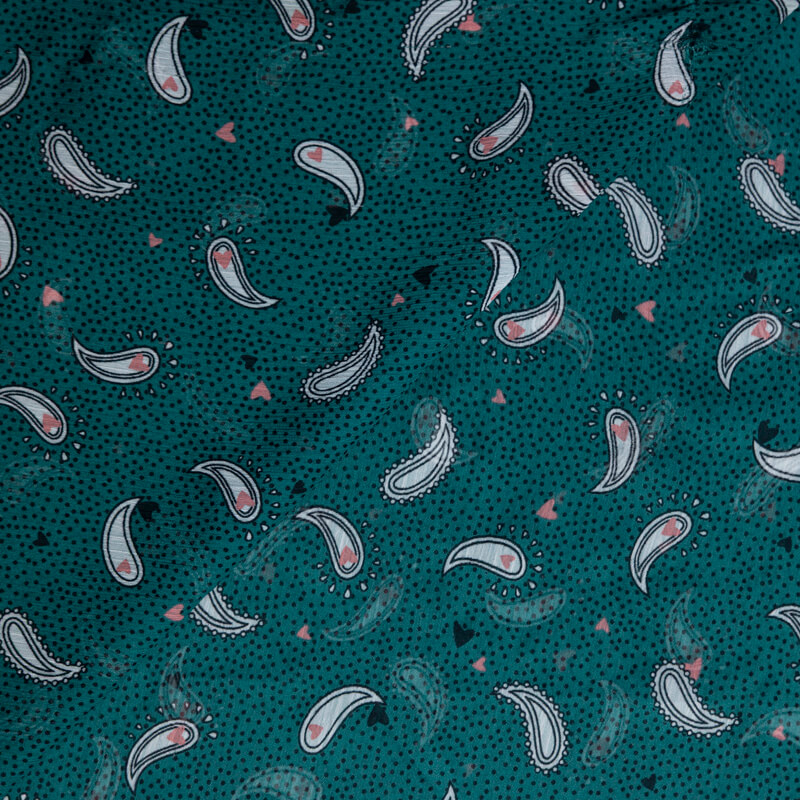 Mousseline crinkle – Cachemire vert