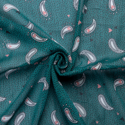 Mousseline crinkle – Cachemire vert 2