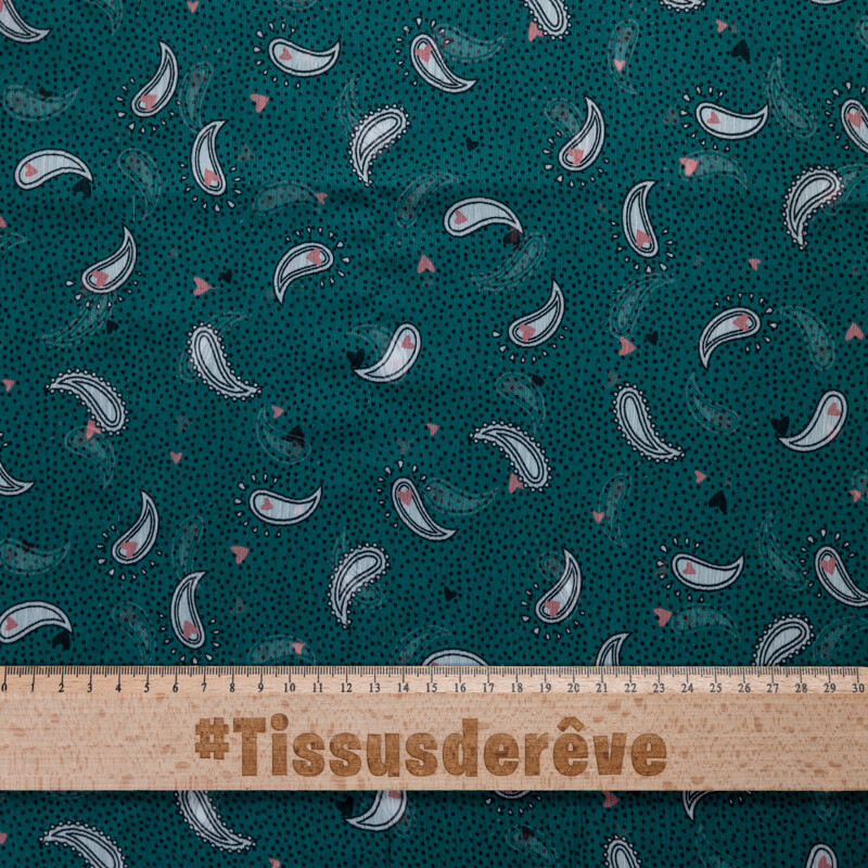 Mousseline crinkle – Cachemire vert