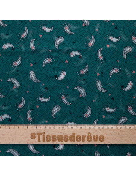 Mousseline crinkle – Cachemire vert