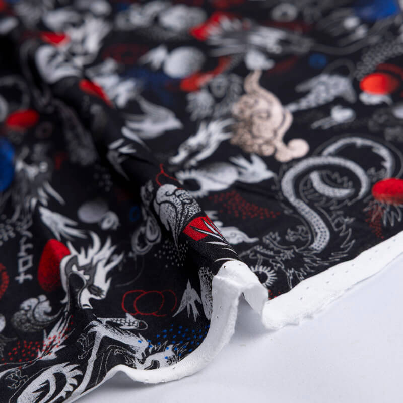 Mousseline 100% viscose – Dragons japonais
