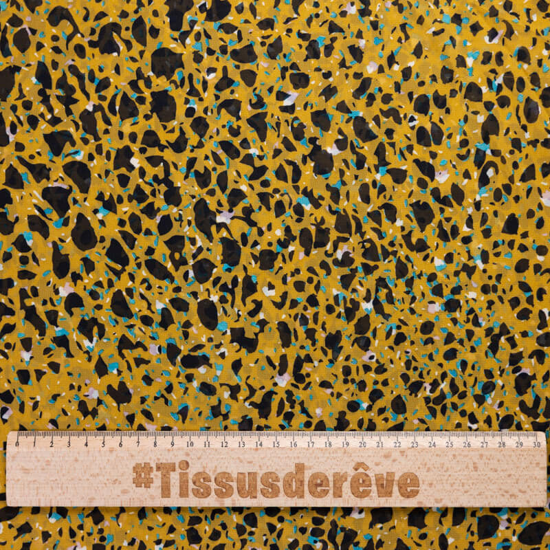 Mousseline – Éclats abstraits fond moutarde
