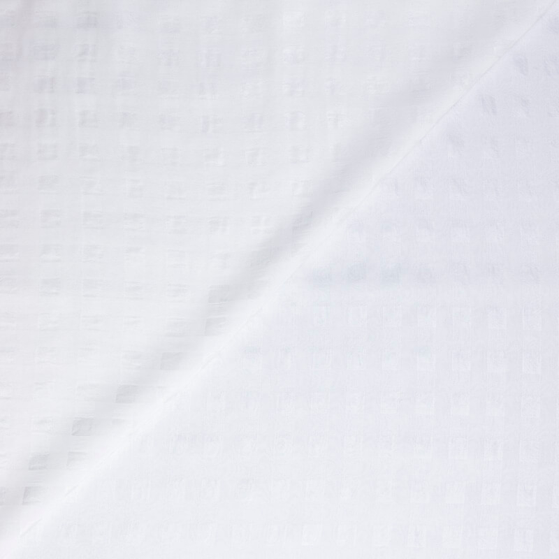 Mousseline jacquard – Carreaux blanc ton sur ton
