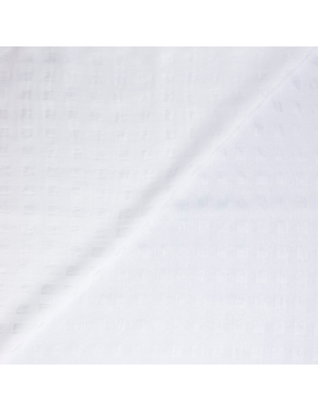 Mousseline jacquard – Carreaux blanc ton sur ton