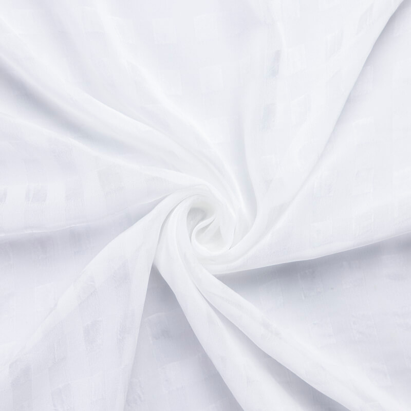 Mousseline jacquard – Carreaux blanc ton sur ton