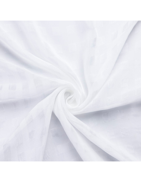 Mousseline jacquard – Carreaux blanc ton sur ton