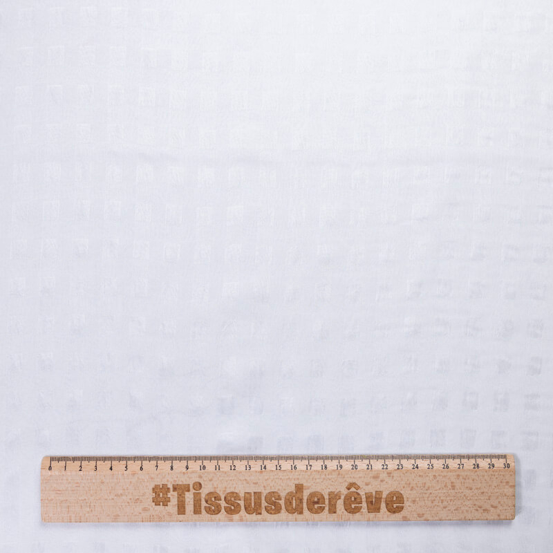 Mousseline jacquard – Carreaux blanc ton sur ton