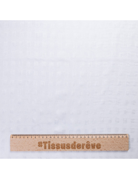 Mousseline jacquard – Carreaux blanc ton sur ton