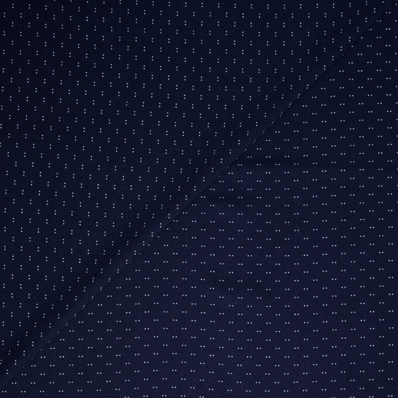Georgette – Pois blanc fond marine