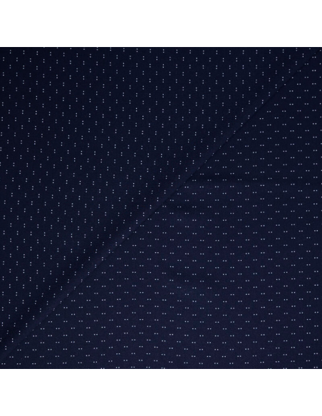 Georgette – Pois blanc fond marine