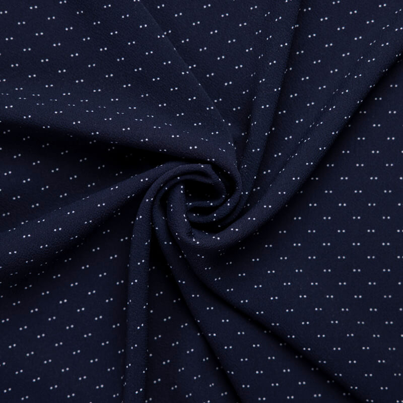 Georgette – Pois blanc fond marine