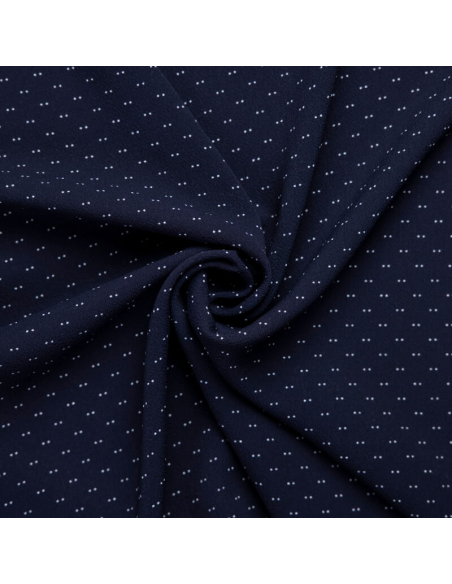 Georgette – Pois blanc fond marine