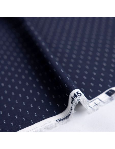 Georgette – Pois blanc fond marine