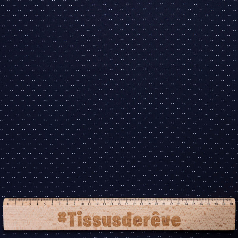 Georgette – Pois blanc fond marine
