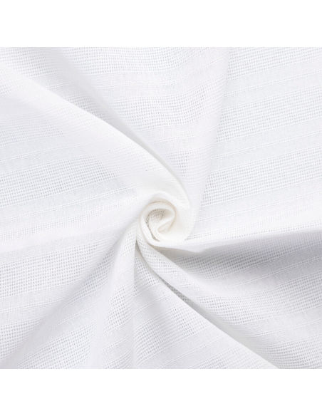 Gaze 100% coton rayure ajouré - Blanc cassé