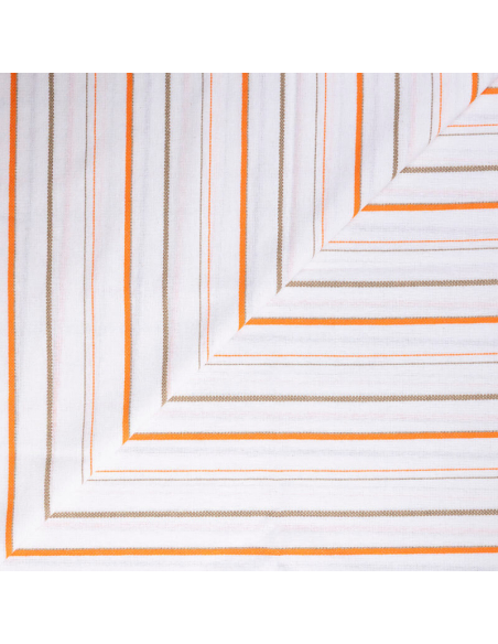 Tissu ethnic chic - rayure texturée beige, orange & marron