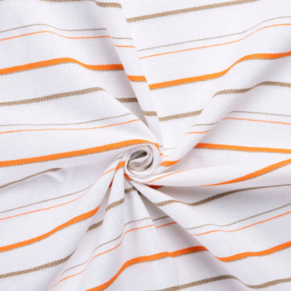 Tissu ethnic chic - rayure texturée beige, orange & marron 2