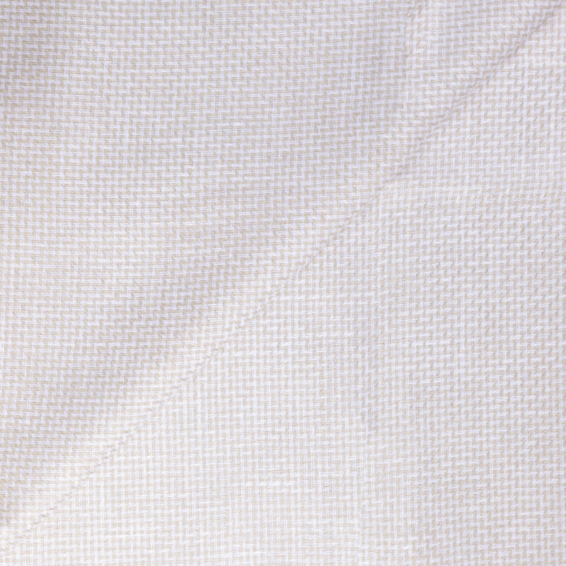 Étoffe 100 % lin - Natté motif chevron écru
