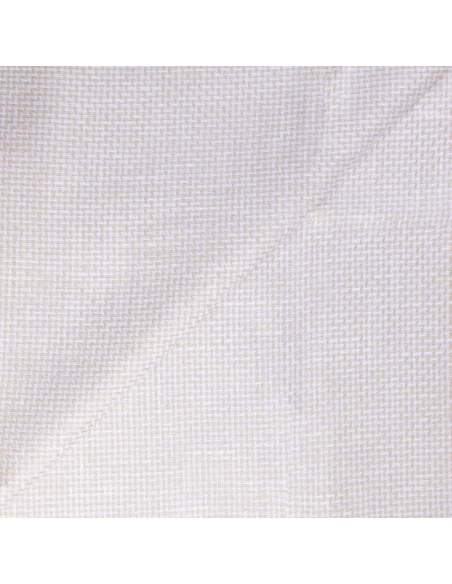 Étoffe 100 % lin - Natté motif chevron écru