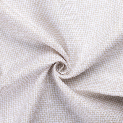 Étoffe 100 % lin - Natté motif chevron écru 2
