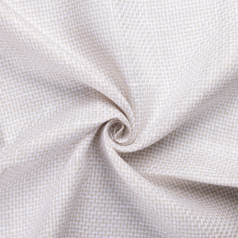 Étoffe 100 % lin - Natté motif chevron écru
