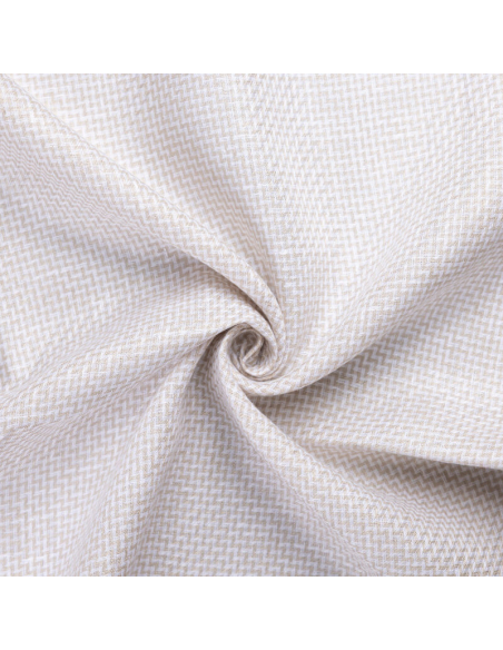Étoffe 100 % lin - Natté motif chevron écru