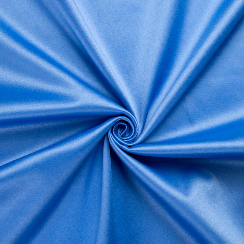 Satin de coton & élasthanne - Bleu