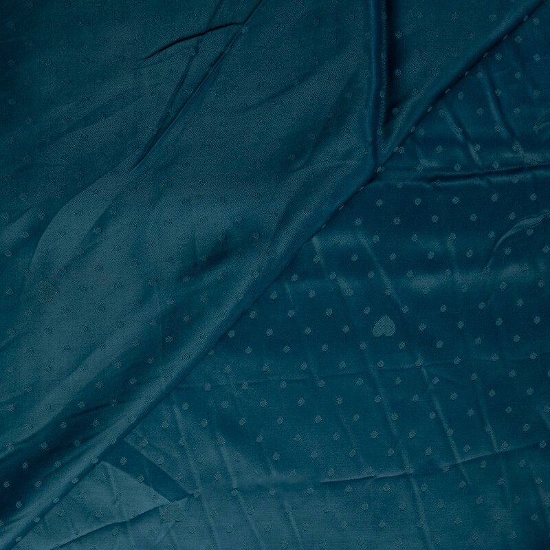 Satin jacquard 100% viscose – Pois et cœurs ton sur ton vert