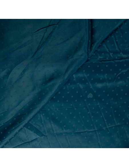 Satin jacquard 100% viscose – Pois et cœurs ton sur ton vert