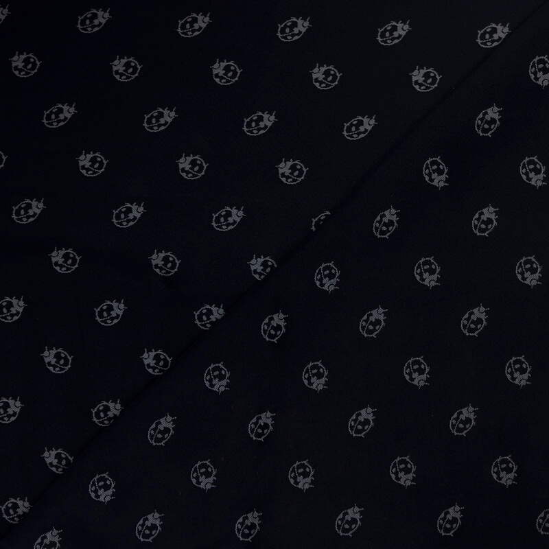 Jacquard - Coccinelles grises fond marine