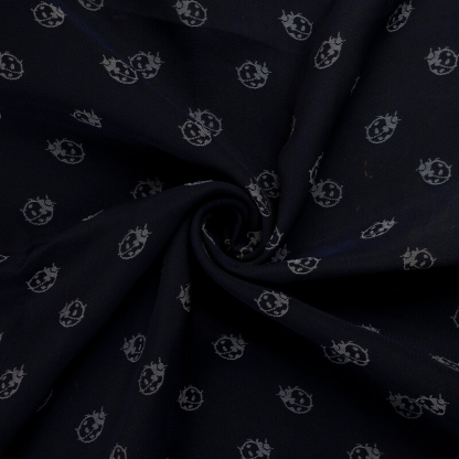 Jacquard - Coccinelles grises fond marine 2