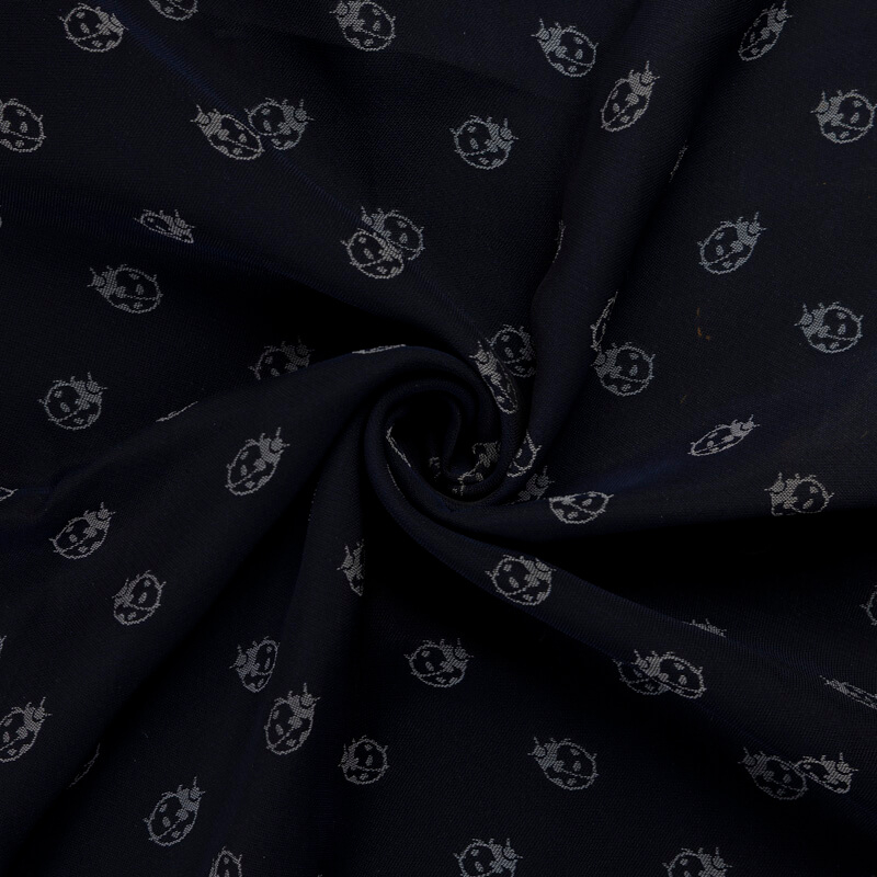 Jacquard - Coccinelles grises fond marine