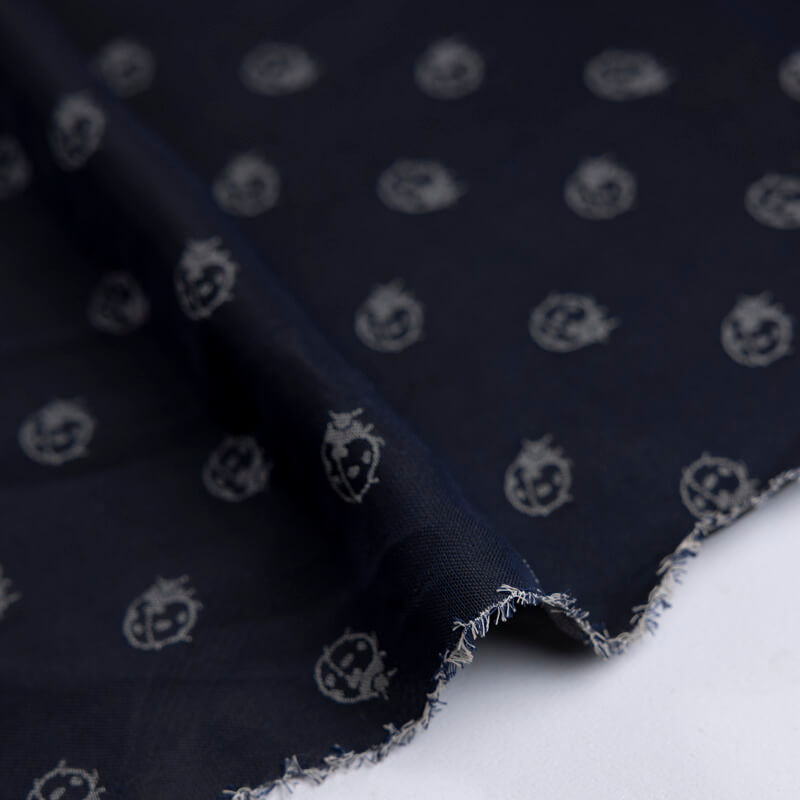 Jacquard - Coccinelles grises fond marine