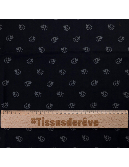 Jacquard - Coccinelles grises fond marine
