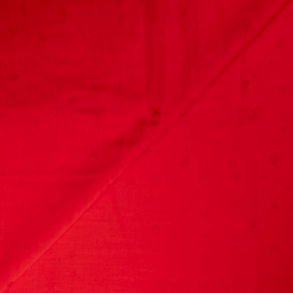 Jacquard 100% viscose - Tête de mort & étoile ton sur ton rouge