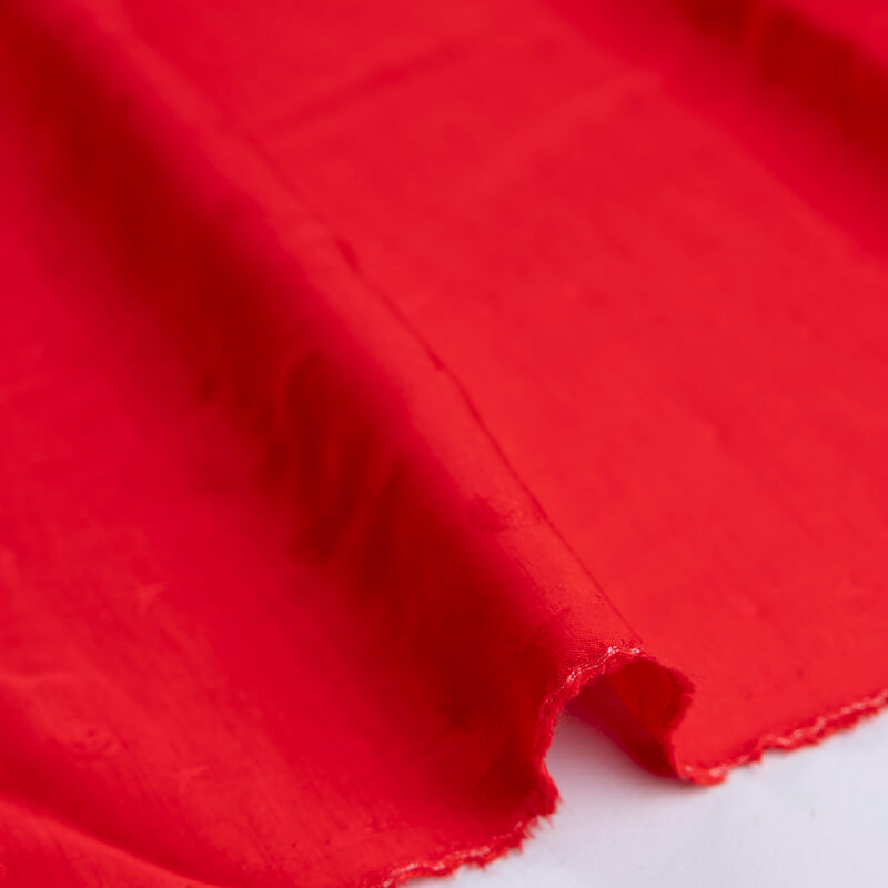 Jacquard 100% viscose - Tête de mort & étoile ton sur ton rouge
