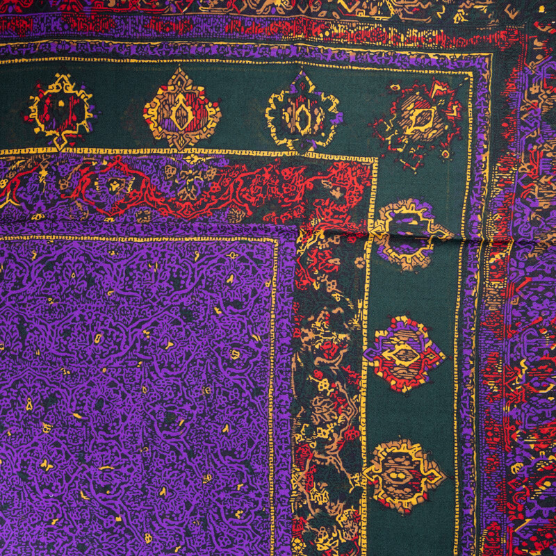 Carré 100% laine – Oriental vert