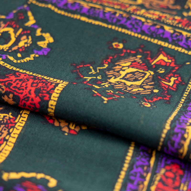 Carré 100% laine – Oriental vert