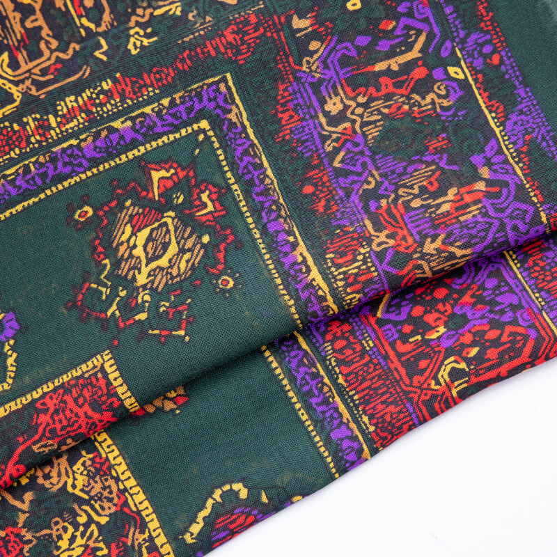 Carré 100% laine – Oriental vert