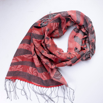 Étole - Rosier rouge et gris