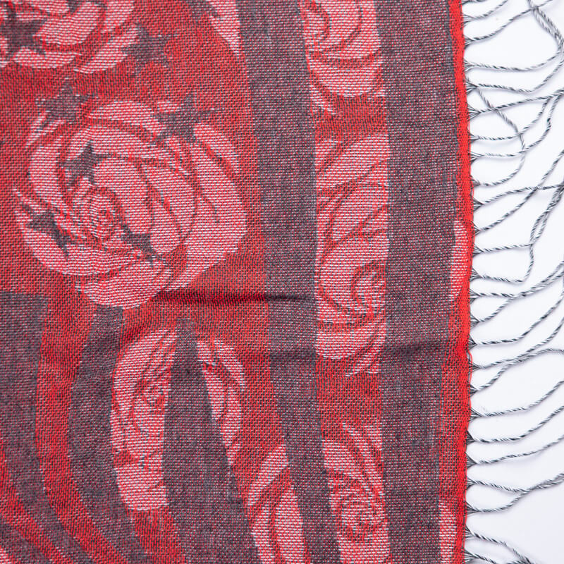 Étole - Rosier rouge et gris