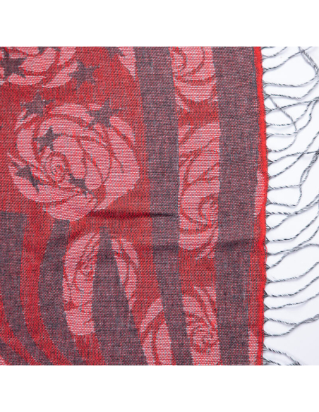 Étole - Rosier rouge et gris