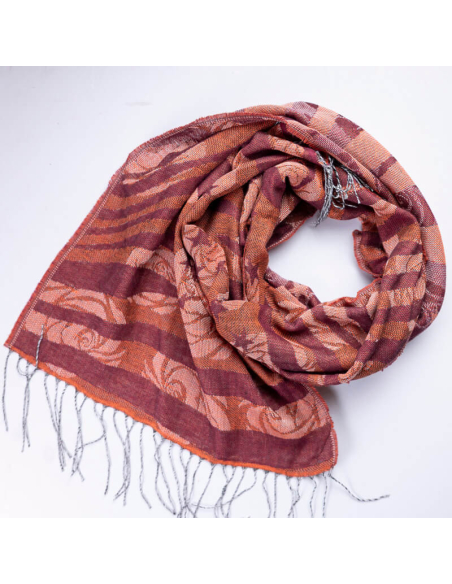 Étole - Rosier terracotta et prune