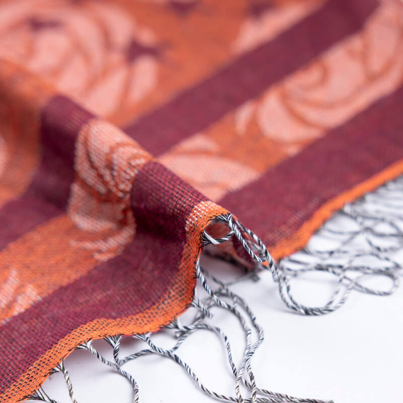 Étole - Rosier terracotta et prune