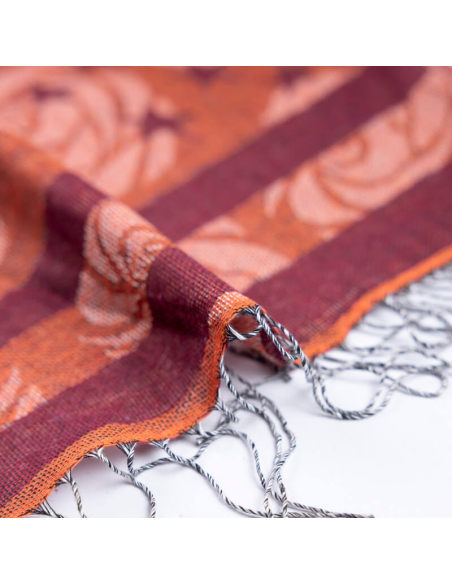 Étole - Rosier terracotta et prune