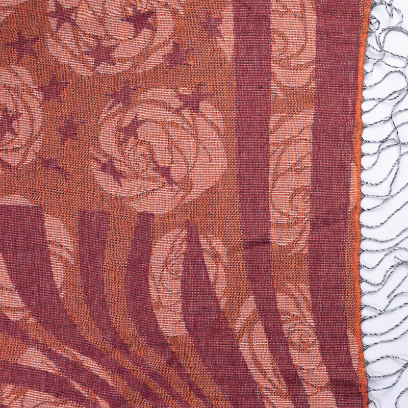 Étole - Rosier terracotta et prune