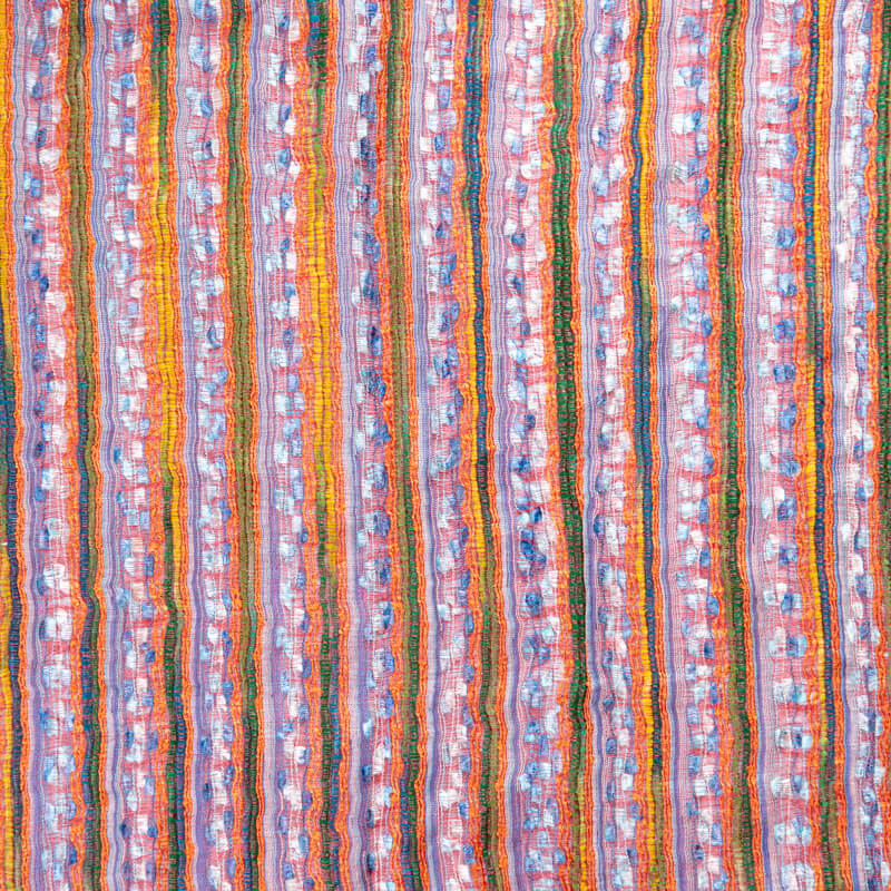 Écharpe 100% soie - Rayures multicolores