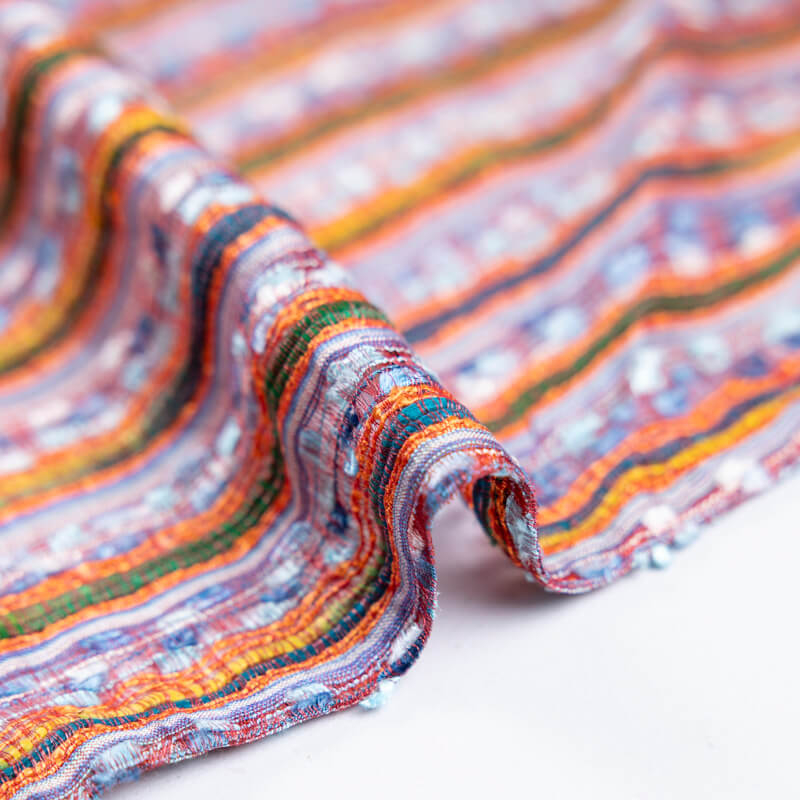 Écharpe 100% soie - Rayures multicolores