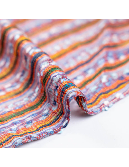 Écharpe 100% soie - Rayures multicolores